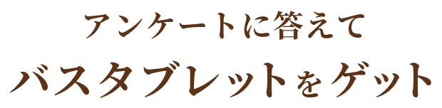 アンケートに答えてバスタブレットをゲット