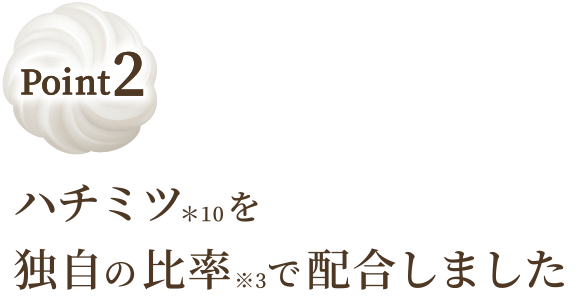 ハチミツを独自の比率※3で配合しました