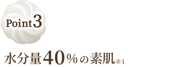 水分量40%の素肌