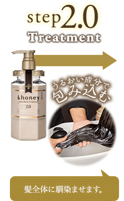 step2.0 Treatment 髪全体に馴染ませます。