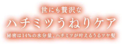 世にも贅沢なハチミツうねりケア 秘密は14%の水分量。ハチミツが叶えるうるツヤ髪