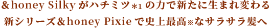 ＆honey Silkyがハチミツの力で新たに生まれ変わる新シリーズ＆honey Pixieで史上最高なサラサラ髪へ